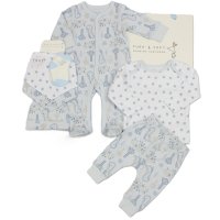 M15872: Baby Boys Dinosaur 8 Piece Mesh Bag Gift set (0-6 Months)